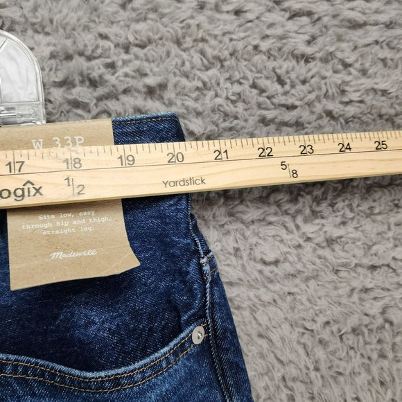 Madewell Jeans Womens 33 Petite Cotton Hi Rise Button Fly Low Slung Straight NWT - Picture 6 of 16